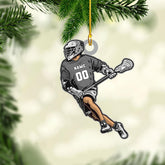 AOVL Personalized Lacrosse Ornament Lacrosse Christmas Ornament Lacrosse Ornaments for Christmas Tree Lacrosse Gifts Lacrosse Coach Gifts Lacrosse Player Gift Sport Fan (Lacrosse 5)